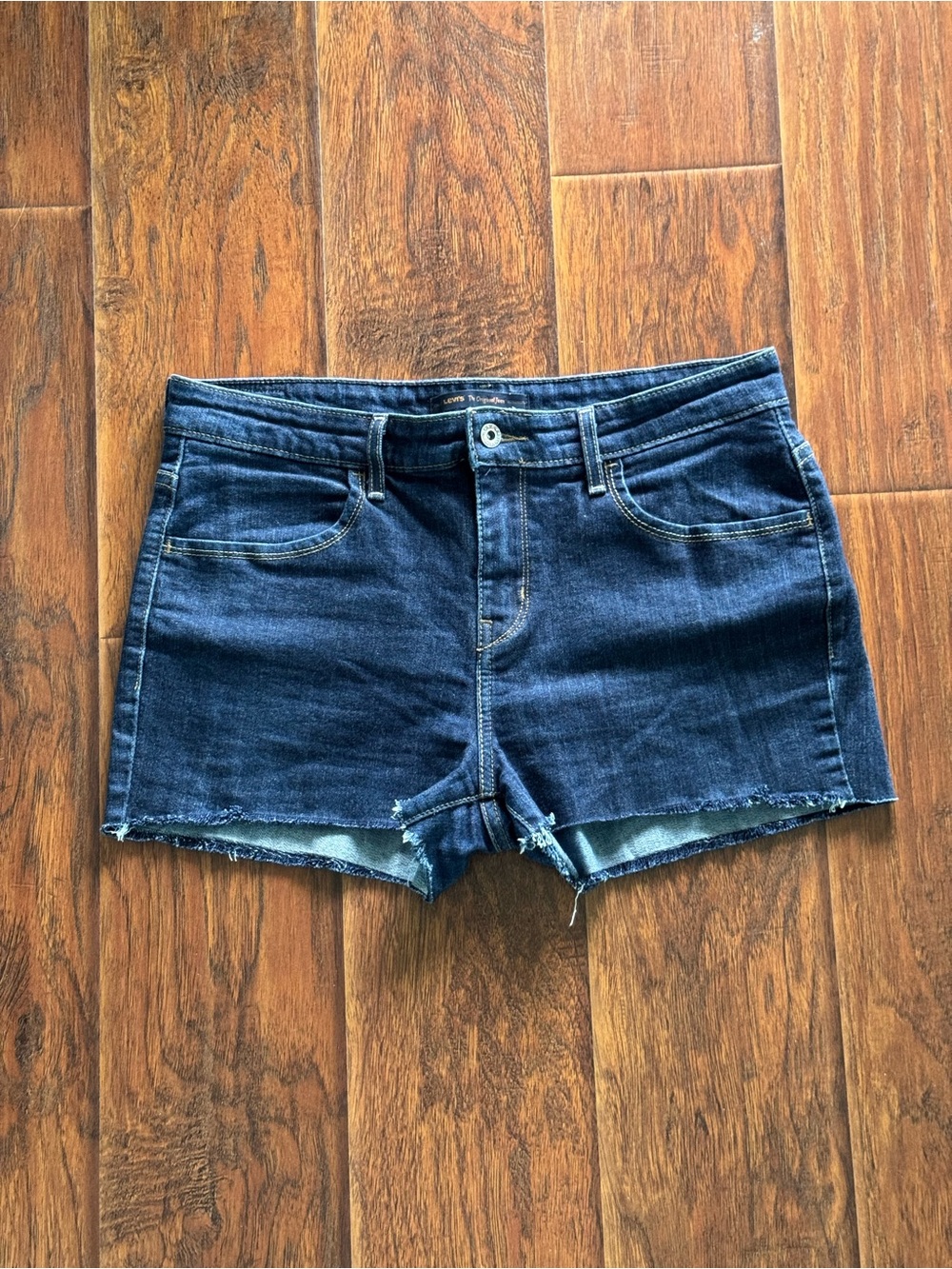 Levi's Dark Blue Denim Cutoff Shorts